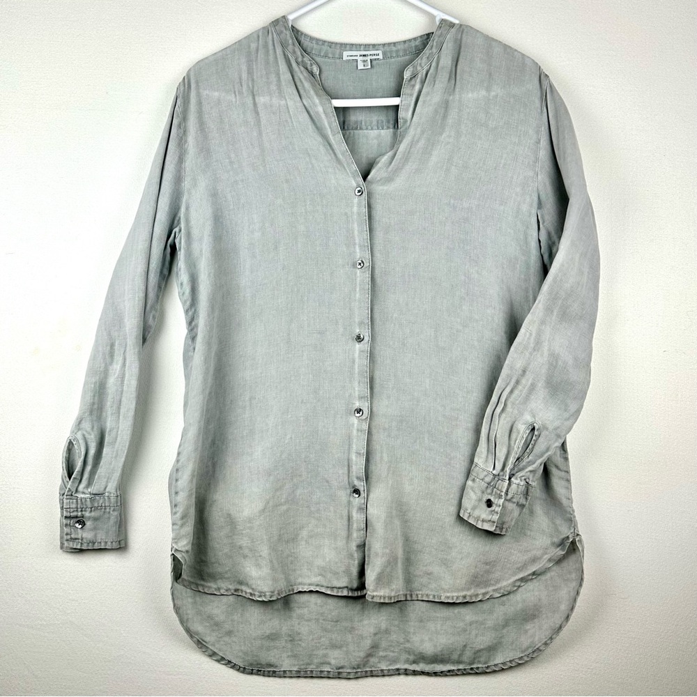James Perse Linen‎ Button Down Shirt Lightweight Beach Resort